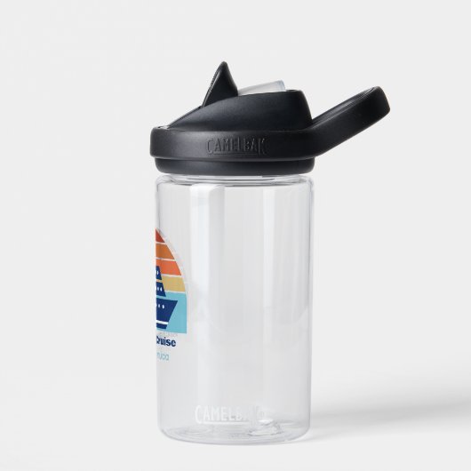 かわいいクルーズシップ家族旅行サンセットパーソナライズされた ウォーターボトル (左面)