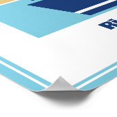 かわいいクルーズシップ家族旅行サンセットパーソナライズされた ポスター (角)