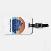 かわいいクルーズシップ家族旅行サンセットパーソナライズされた ラゲッジタグ (正面横)