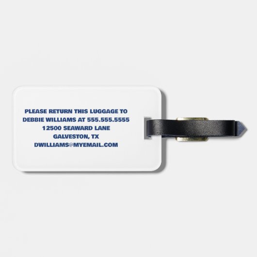 かわいいクルーズシップ家族旅行サンセットパーソナライズされた ラゲッジタグ (裏面横)