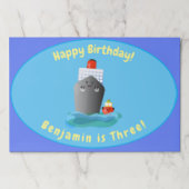 かわいいクルーズ船タグボート漫画イラストレーション ペーパーパッド (正面)