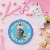 かわいいクルーズ船タグボート漫画イラストレーション ペーパープレート (パーティー)