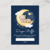 かわいいクレセント海軍ムーンテディベアおむつラッフル エンクロージャーカード (正面)