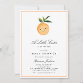 かわいいクレメンタインオレンジのモダンなベビーシャワー 招待状 (正面)