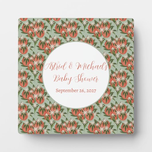 かわいいクレメント・セイジ | シトラス ベイビー シャワー フォトプラーク (正面)