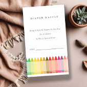 かわいいクレヨンおもしろいレインボーおむつラッフルベビーシャワー エンクロージャーカード