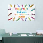 かわいいクレヨンアートの紙のカラフルパーティー誕生日 横断幕 (トレードショー)