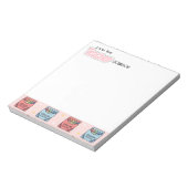 かわいいクレヨンパターン先生への感謝 ノートパッド (回転)