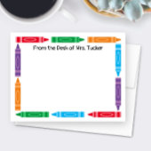 かわいいクレヨン縁ど先生名文房具 ノートカード