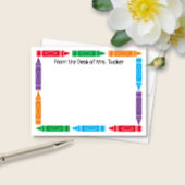 かわいいクレヨン縁ど先生名文房具 ノートカード