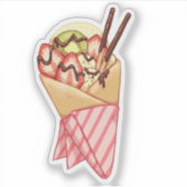 かわいいクレープデザートステッカー シール (正面)