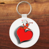 かわいいクロウフィッシュ(ロブスター)ハートラブ キーホルダー (正面)