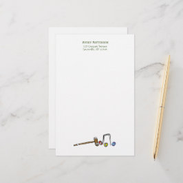 かわいいクロケー手描きマレット名門私立校風のボホシック 便箋