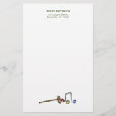 かわいいクロケー手描きマレット名門私立校風のボホシック 便箋 (正面)