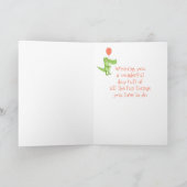 かわいいクロコダイルおもしろい動物の子ども子供の誕生日 カード (内部)