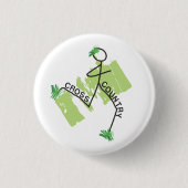 かわいいクロスカントリー©グラスランナーボタン 缶バッジ (正面)