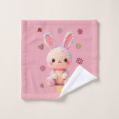 かわいいクロッシェうさぎ バスタオルセット (ウォッシュタオル)