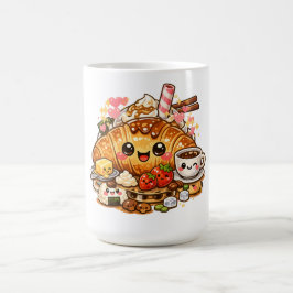 かわいいクロワッサン朝のマグカップ コーヒーマグカップ