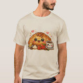 かわいいクロワッサン コーヒー Tシャツ (正面)