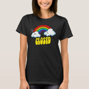かわいいクローズド皮肉レトロヴィンテージ80's虹 tシャツ