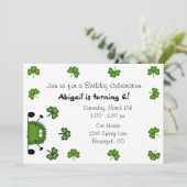 かわいいクローバー アイルランドのセントパトリックデー 誕生日 招待状 (スタンド正面)