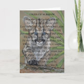 かわいいクーガーの大きな猫の絵画野生動物の芸術 カード (正面)