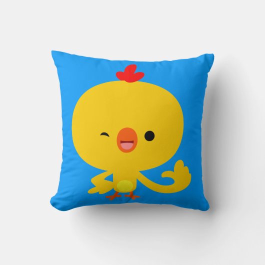 かわいいクールなキャラクターのニワトリの枕 クッション (正面)