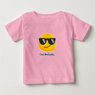 かわいいクールな[Daddy]サングラス絵文字キッズTシャツ ベビーTシャツ