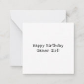 かわいいクールゲーマーガールガールドッグ誕生日ウィッシュインブルー ノートカード (裏面)