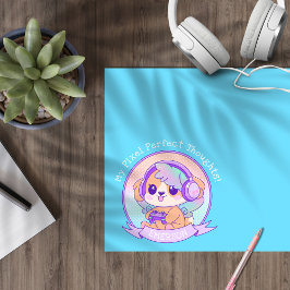 かわいいクールズゲーマーガールドッグインベビーブルー ペーパーパッド