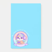 かわいいクールズゲーマーガールドッグインベビーブルー ポストイット (正面)