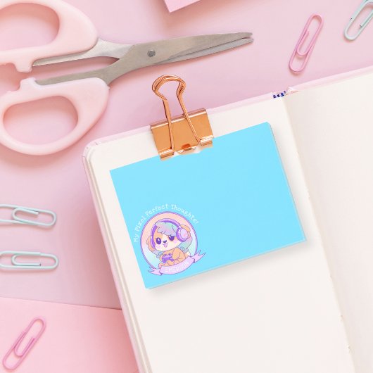 かわいいクールズゲーマーガールドッグインベビーブルー ポストイット