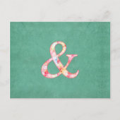 かわいいクールピンクの水色アンパサンドティール（緑がかった色） ポストカード (正面)