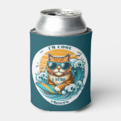 かわいいクールマンガのサーフネコ 缶クーラー (缶正面)