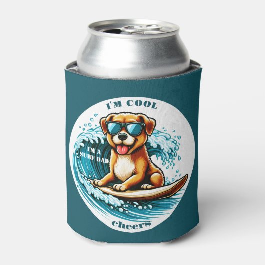 かわいいクールマンガドッグサーフパパ 缶クーラー (缶正面)