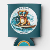 かわいいクールマンガドッグサーフパパ 缶クーラー (正面)