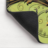 かわいいクールレトロエレガント金ゴールドフローラ マウスパッド (コーナー)