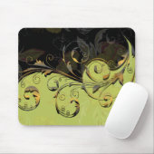 かわいいクールレトロエレガント金ゴールドフローラ マウスパッド (マウス)