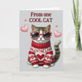 かわいいクール猫バレンタインデー シーズンカード (正面)