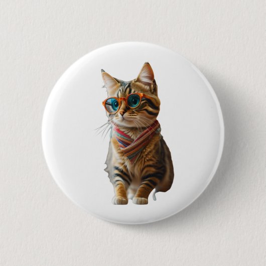 かわいいクール猫 缶バッジ (正面)