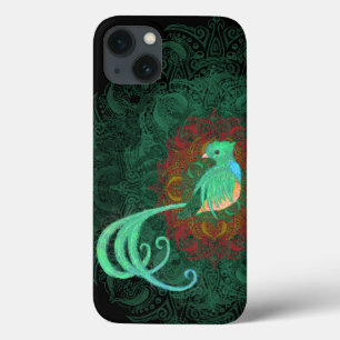 かわいいグアテマラの燦びやかなQuetzalの緑Mehndi iPhone 13ケース
