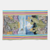 かわいいグッドデイナイトサウスウェスト動物の砂漠サボテン キッチンタオル (横)