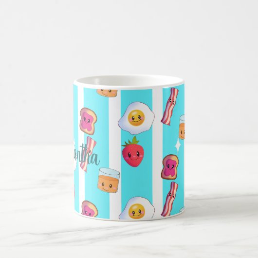 かわいいグッドモーニングデリシャス朝食 コーヒーマグカップ (中央)