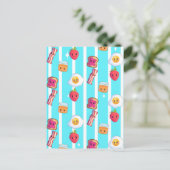 かわいいグッドモーニングデリシャス朝食 ポストカード (スタンド正面)