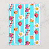 かわいいグッドモーニングデリシャス朝食 ポストカード (正面)