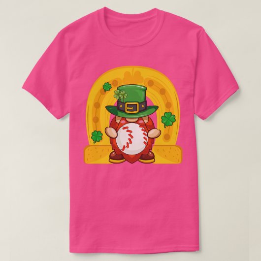 かわいいグノーミーズ幸せSt patricks dayおもしろい野球 Tシャツ (デザイン正面)