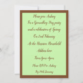 かわいいグラウンドホッグとチューリップの花カスタム咲き 招待状 (裏面)