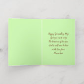 かわいいグラウンドホッグとチューリップの花カスタム咲き 箔グリーティングカード (内側レイダウン)