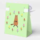 かわいいグラウンドホッグとチューリップの花 フェイバーボックス (裏面サイド)