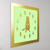 かわいいグラウンドホッグとチューリップの花 箔ポスター (レイダウン)